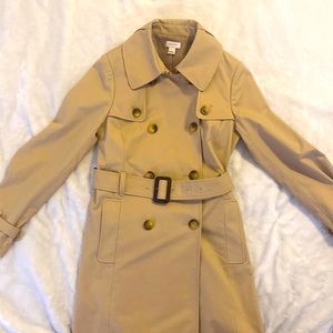 J. Crew Trench Coat Double Breasted Khaki Size 4